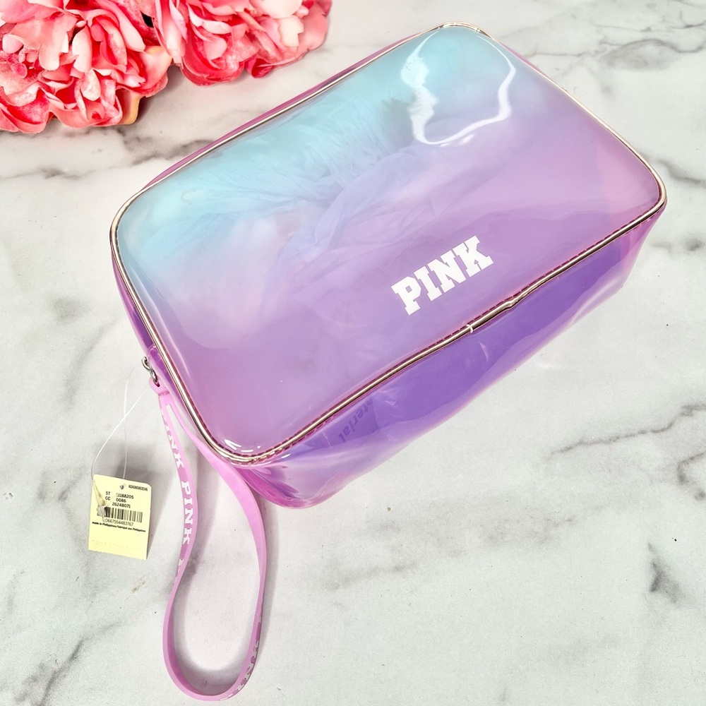 ❗️NWT❗️PINK by Victoria’s Secret Iridescent Makeup Cosmetic Bag